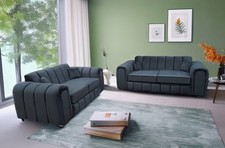 Lilly 3+2 Black Velvet Fabric