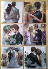 6 Handmade Wedding cards with