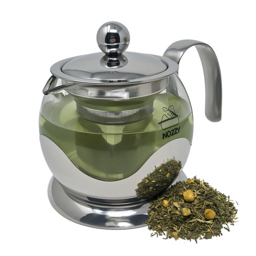 Glass teapot steel infuser - teapot,
