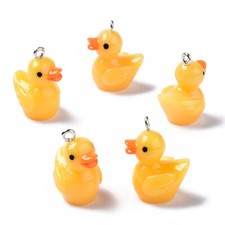 RUBBER DUCK Charms Yellow Resin Pendants 23mm x 17mm 10pcs