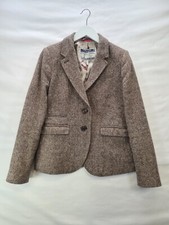 Joules Blazer Jacket Size 10 Brown Dunmere Tweed  Wool Country Hacking