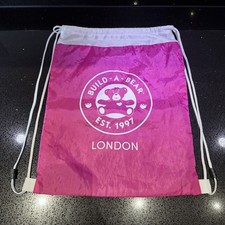 Build A Bear Drawstring Back Pack Rucksack Bag In Pink With Arm Holes For Bear