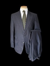 Bespoke Suit Tom Ford Style 38S / W36S Grey Peak Lapel Full Canvas Wool Cashmere