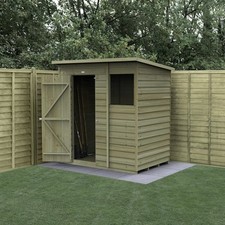 Forest 4Life 6x4 Pent Shed Single Door 1 Window Wood Garden Storage Free Del