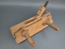 Wooden screw stem plough plane vintage old tool with Weiss iron