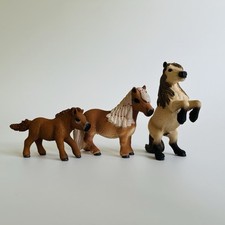 Schleich Shetland Pony Family Model Horse Toy Figures Stallion Mare Foal