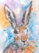 ORIGINAL HARE PAINTING MIXED