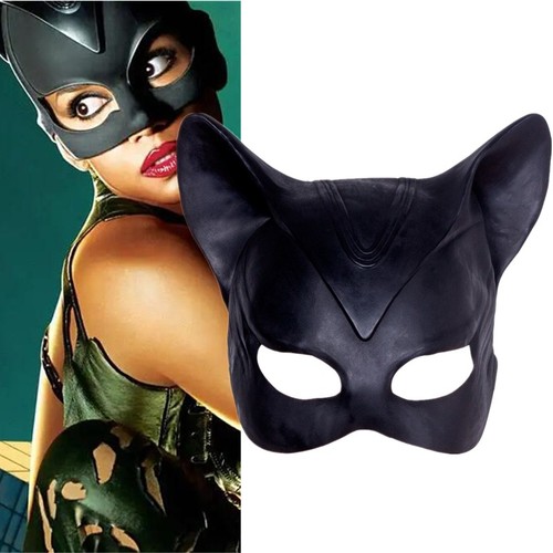 Black cat mask latex ears - latex,