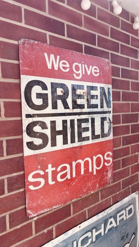 Vintage aluminium green shield - aluminium,