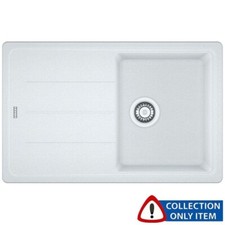 Franke Basis 1.0 Bowl Granite Polar White Kitchen Sink & Waste BFG611-78 WHT