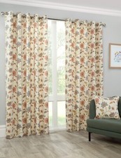 Sundour Shelley Floral Ready Made Eyelet Lined Curtains Pair Multi