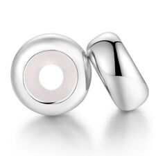 2 Solid 925 Sterling Silver Charm Stopper Bead fit European Bracelet
