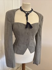 Bershka Ladies Corset Blazer Style Top Jacket Size L Brown New