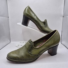 Barker Heels Womens UK 6 Earls Barton England Emerald Green Shoes Vintage