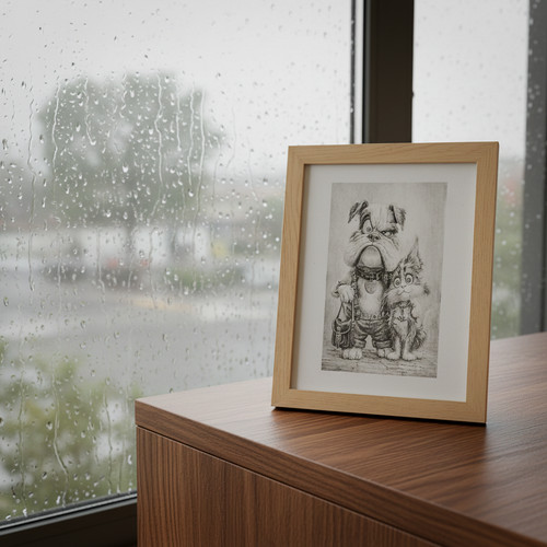 Laser engraved bulldog - bulldog, cat