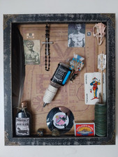 PRISON TATTOO GUN MACHINE FRAMED SHOP STUDIO BAR PUB MAN'S CAVE WALL DECOR RARE
