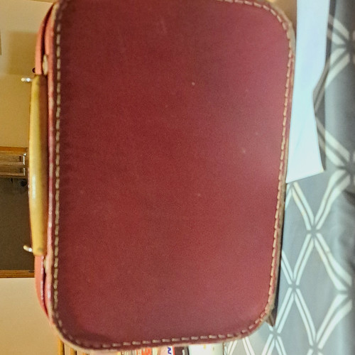 Vintage burgundy leather - vintage, hard