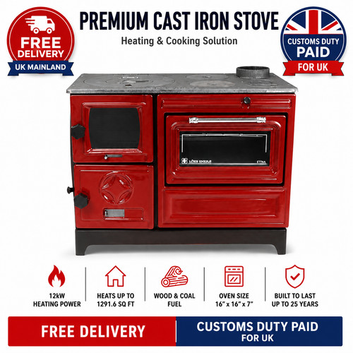Cast iron wood burning stove - iron,