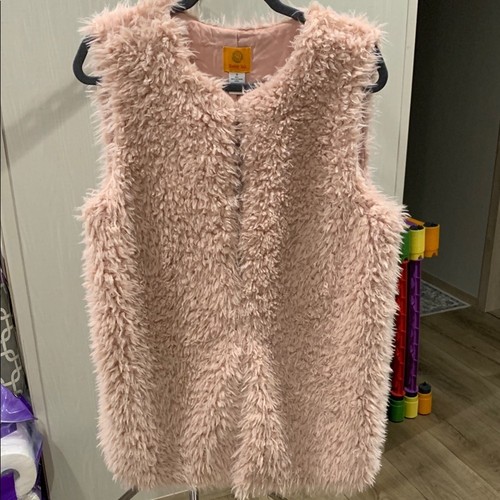 Ruby pink faux fur vest - rd,