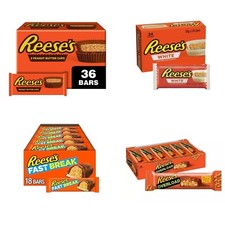 Reese's Bars – Peanut Butter Cups, Overload, Fast Break, White – 5–20 Pack