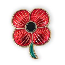 RED POPPIES ENAMEL PIN BADGE |