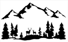 Motorhome Camper Van Caravan Stickers Decal Graphic Stag Mountains Compass woods