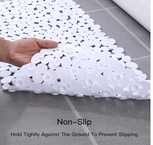 White rectangle pebbles - white, shower