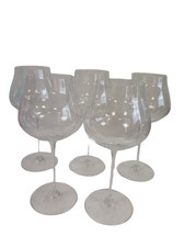 Georg Jensen Denmark Set of 6 Large Crystal Red Wine Glasses 9.5in pre-owned