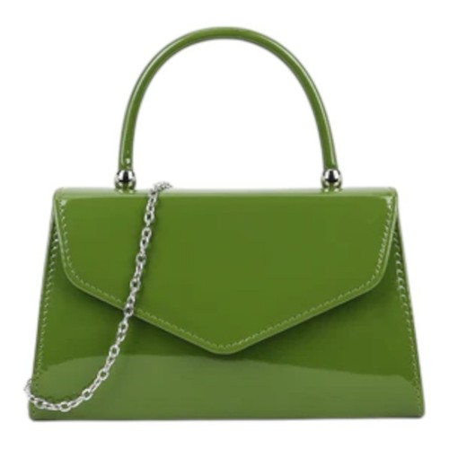 Ladies plain patent clutch bag - patent,