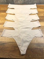 GEORGE 5 Pack Neutral Nude Microfibre Thongs Mid Rise No VPL Size 8 BNWOT