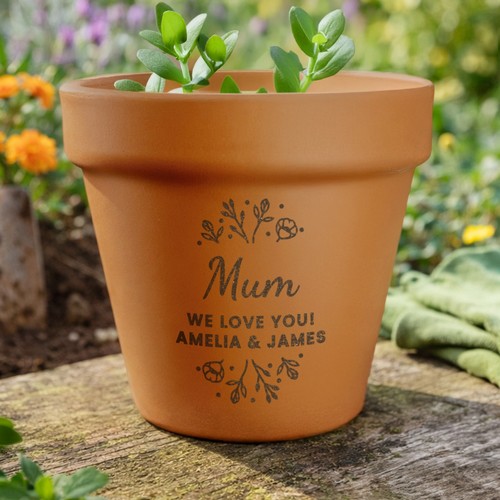 Personalised floral terracotta - floral,