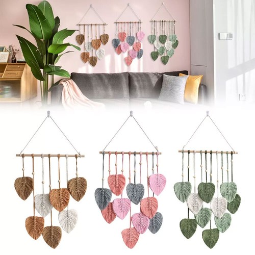 Macrame leaf wall hanging boho - wall,