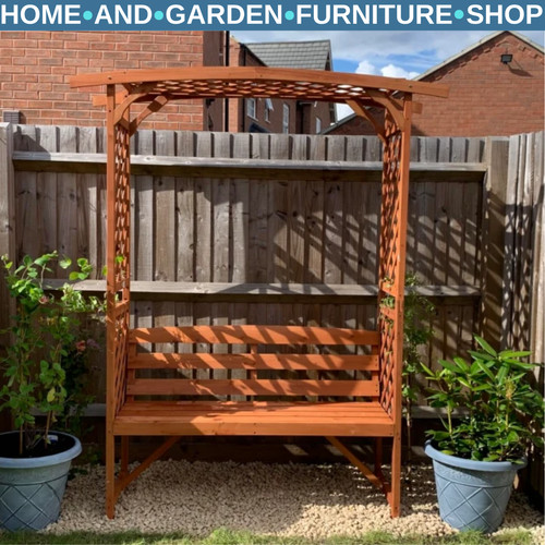Wooden garden arbour bench - garden,