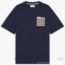 Aquascutum Active Club Check Pocket Plain T-Shirt Navy
