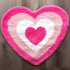 Pink Heart Bath Mat Hot Pink