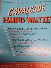 Robbins Cavalcade of Famous Waltzes Songs Antique Vintage Sheet Music Book