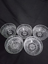 Vintage Set of 5 Glass Dessert Bowls