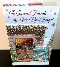 SPECIAL FRIENDS CHRISTMAS GREETING CARD 7"X5" TRADITIONAL DONKEY & DOGFREE P&P