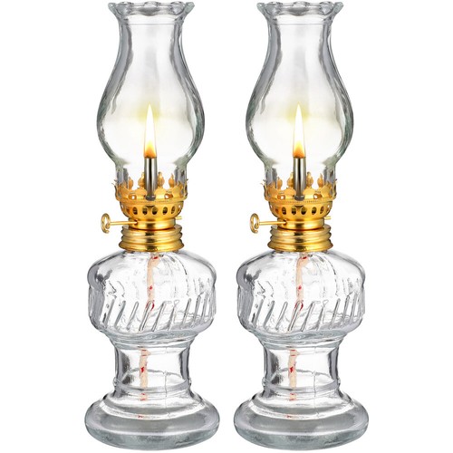 Sets glass kerosene lamps - of,