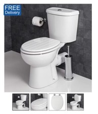 White Wooden Bathroom Toilet