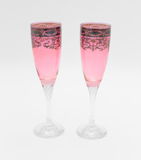 Pair of Vintage Pink Cordial