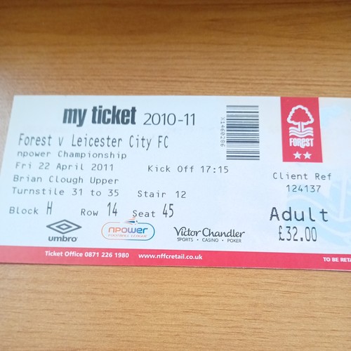 Ticket 2010 2011 - 2010/2011, 22/4/2011
