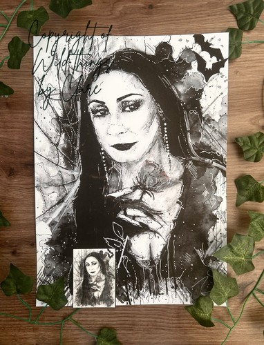 Morticia addams art print - morticia,