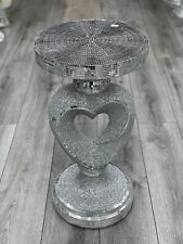 SILVER VENETIAN MIRRORED TABLE MODERN FLOWER STAND BED SIDE LAMP ROMANY MOSAIC✨