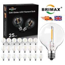BRIMAX E12 G40 Globe Light Bulbs 2700K Replacement For Outdoor String Lights