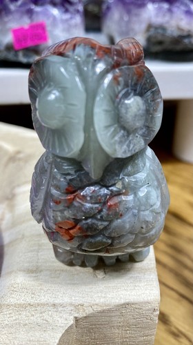 Crystal blood stone - crystal, owl
