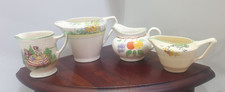4 SMALL ART DECO CREAM/MILK JUGS: CROWN DUCAL, SWINNERTONS, WEATHERBY +UNBRANDED