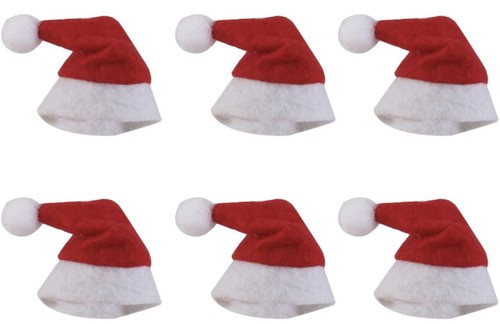 6pack santa hats - santa, christmas