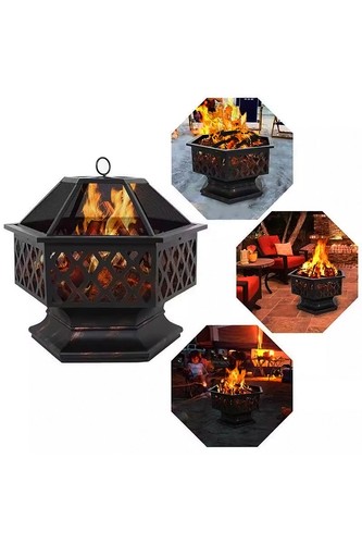 Garden fire pit metal camping - garden,