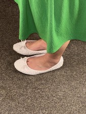 White Flat Slip On Bridal